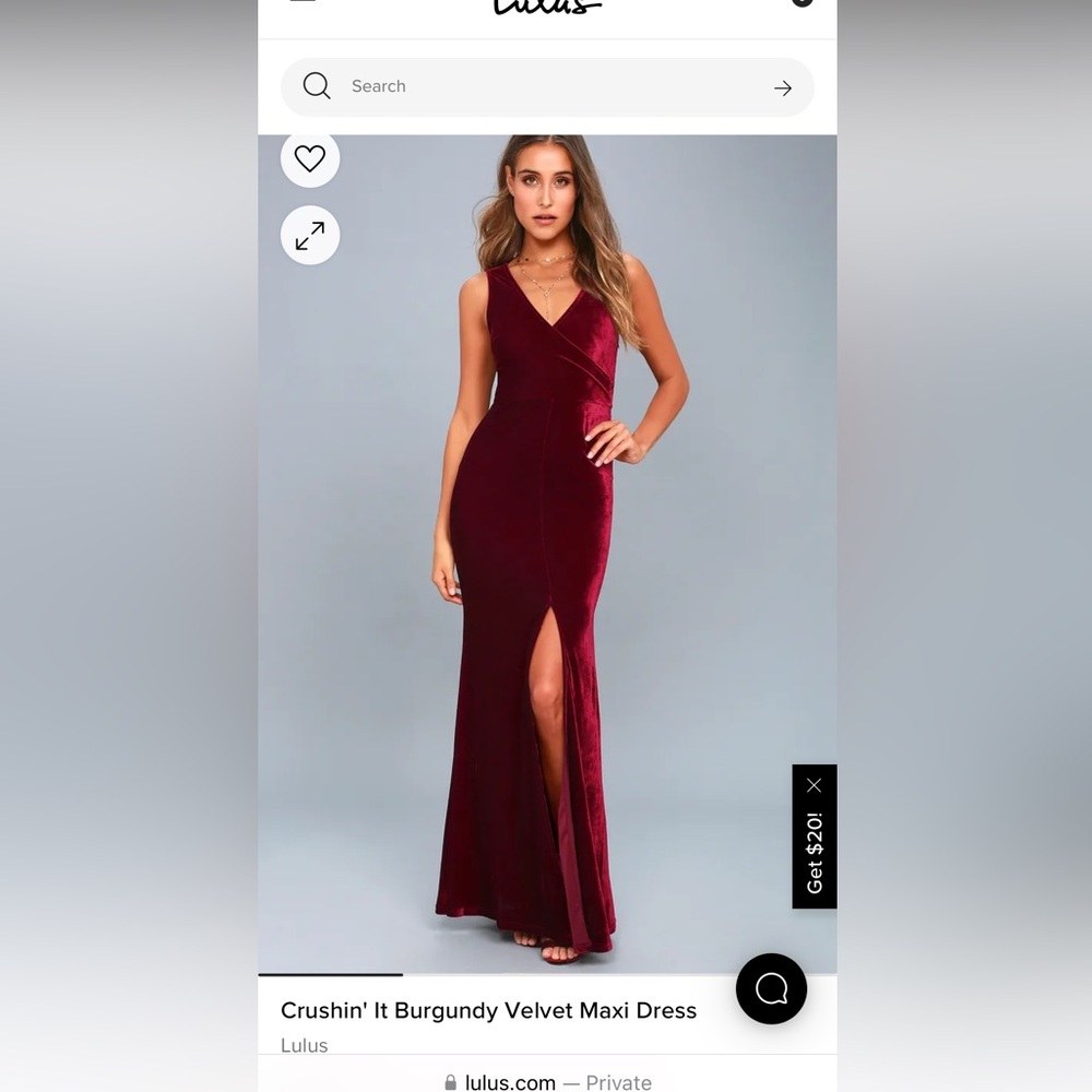 Cabarnet velvet long dress